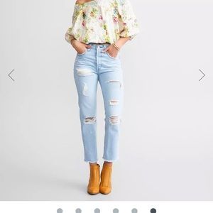 Light Blue Distressed Women Jeans